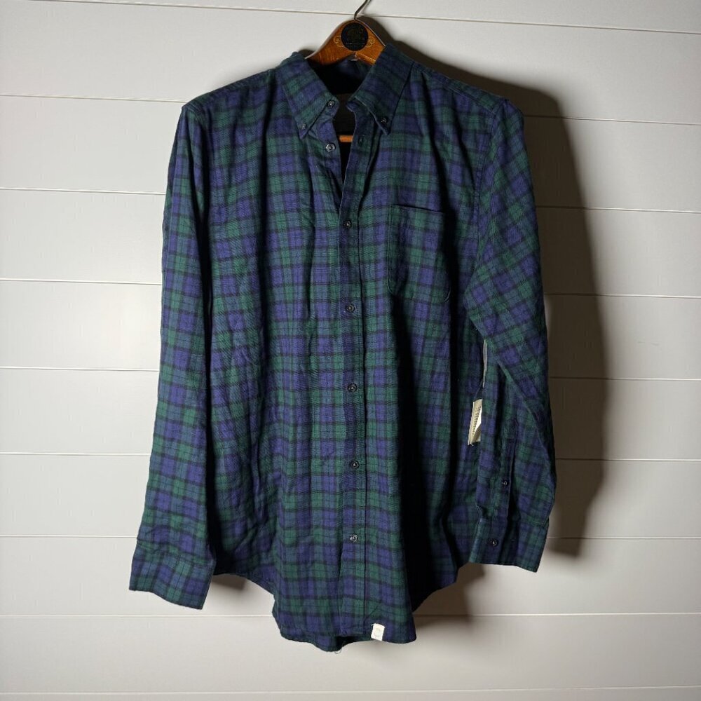 NWT Five Four Nick Wooster Los Angeles Button-Down Flannel Size Large Vargas Grn
